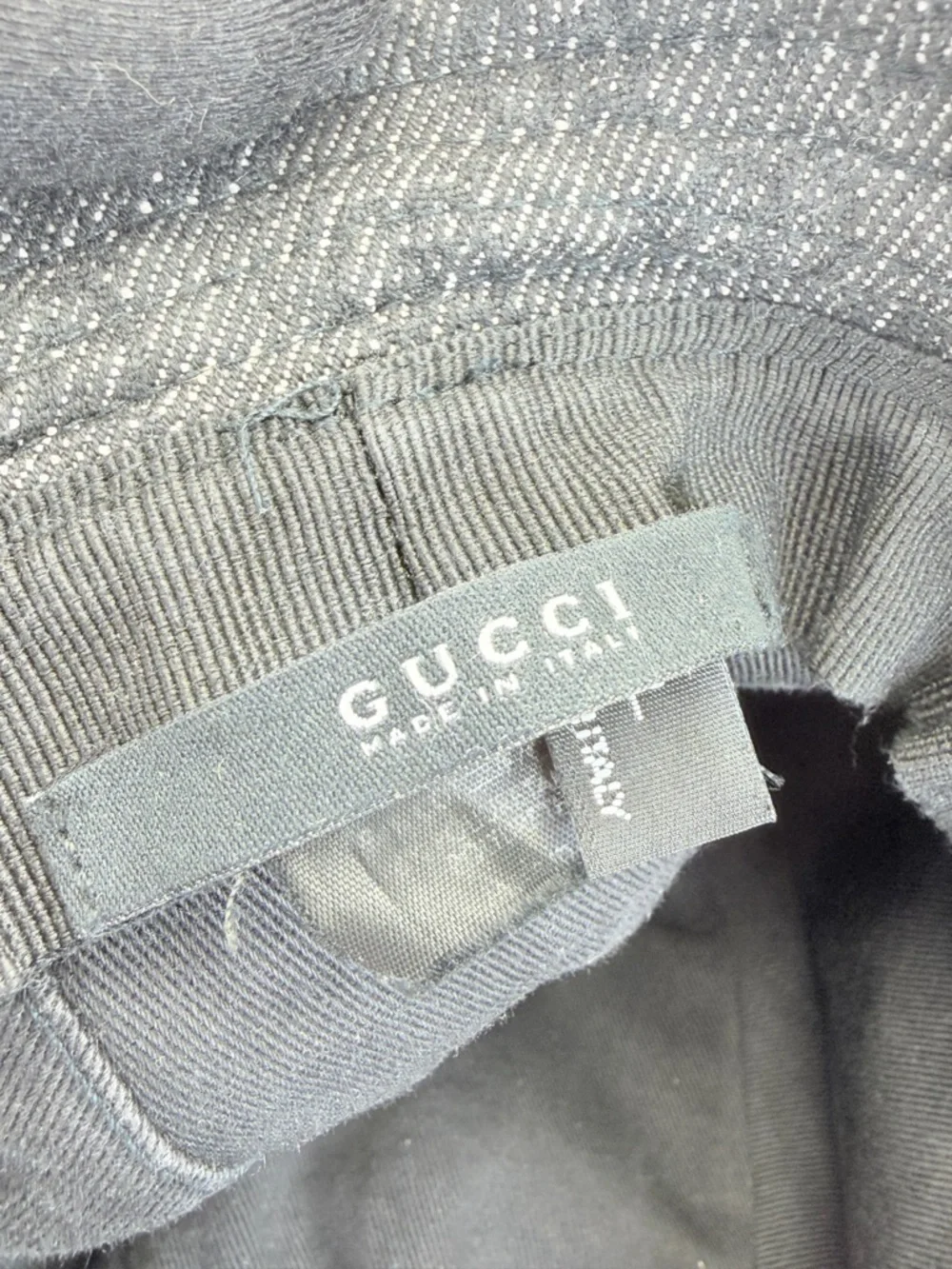Gucci Vintage Black Denim Gg Canvas Bucket Hat